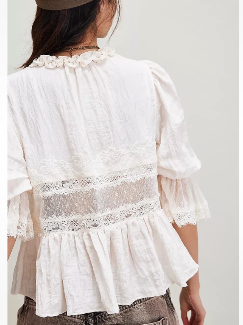 Free People Intimately FP Forever Young Bed Jacket In White Alyssum size Large - Picture 2 of 13